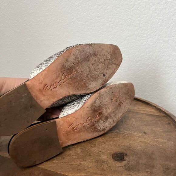 Eva Credo Snakeskin Slip On Mule Flats Leather Women’s 7 - Picture 7 of 8